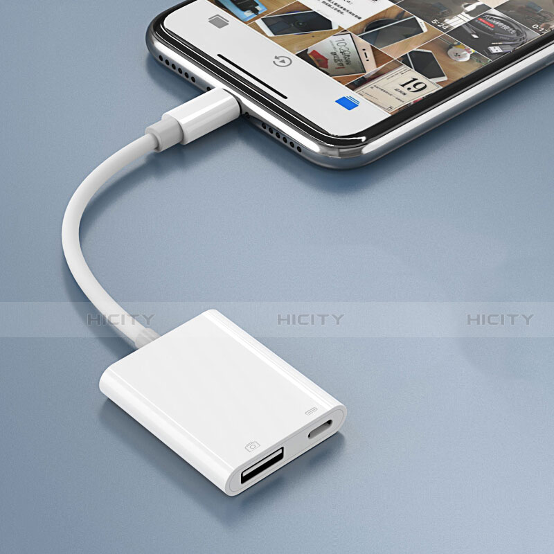 Cable Adaptador Lightning a USB OTG H01 para Apple iPad Mini 2 Blanco