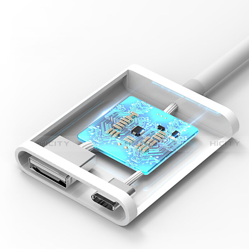 Cable Adaptador Lightning a USB OTG H01 para Apple iPad Mini 4 Blanco