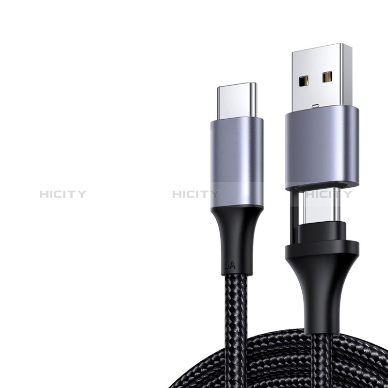 Cable Adaptador Type-C USB-C a Type-C USB-C 100W H01 para Apple iPad Pro 11 (2022) Gris Oscuro