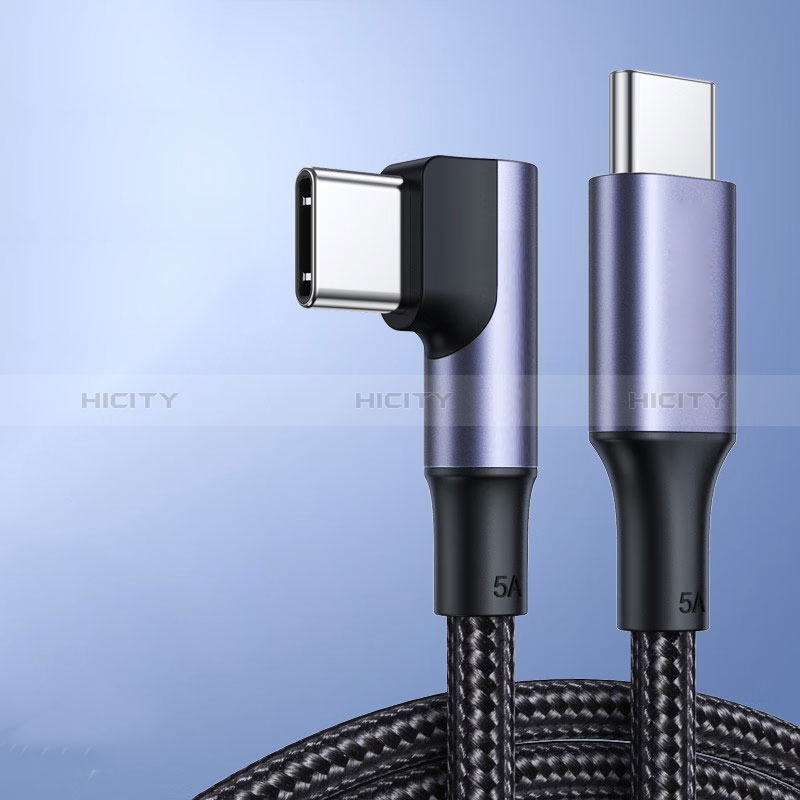 Cable Adaptador Type-C USB-C a Type-C USB-C 100W H02 para Apple iPad Air 5 10.9 (2022) Negro