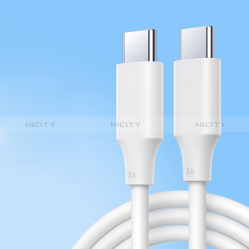 Cable Adaptador Type-C USB-C a Type-C USB-C 100W H04 para Apple iPhone 15 Blanco