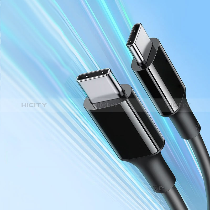 Cable Adaptador Type-C USB-C a Type-C USB-C 100W H05 para Apple iPad Air 5 10.9 (2022) Negro