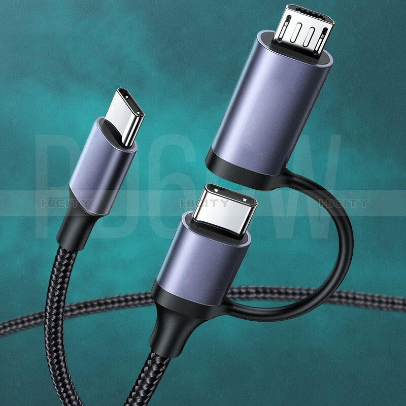 Cable Adaptador Type-C USB-C a Type-C USB-C 60W H02 para Apple iPad Pro 12.9 (2021) Negro
