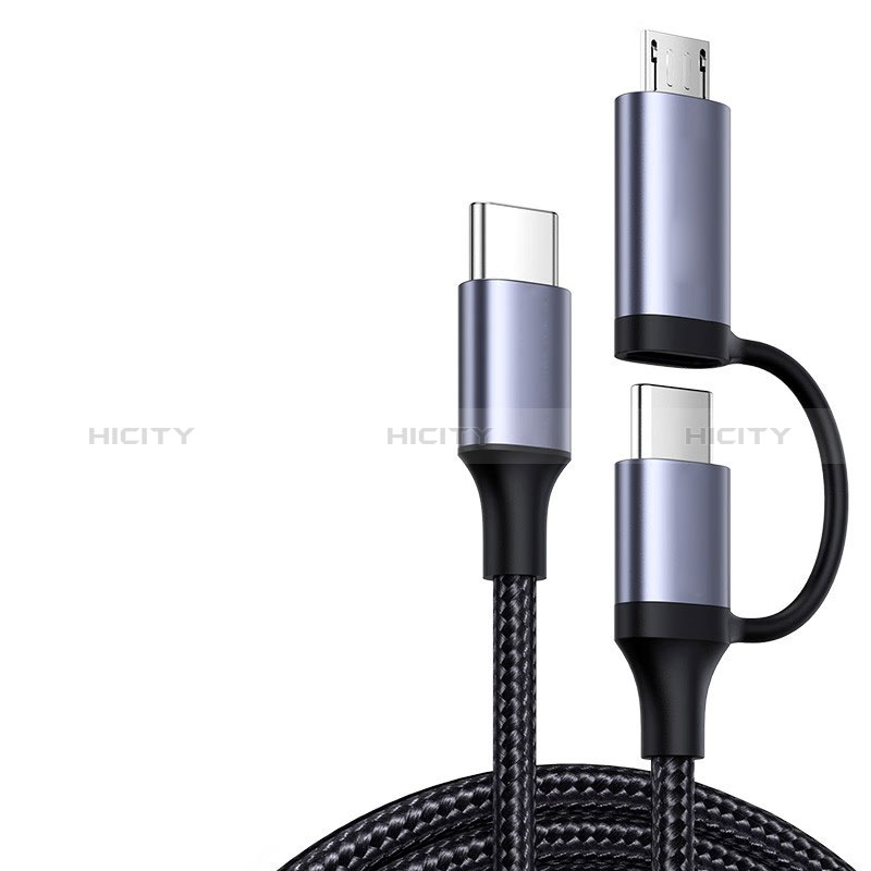 Cable Adaptador Type-C USB-C a Type-C USB-C 60W H03 para Apple iPad Air 5 10.9 (2022) Gris Oscuro
