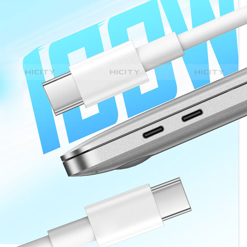 Cable Adaptador Type-C USB-C a Type-C USB-C 6A para Apple iPhone 15 Blanco