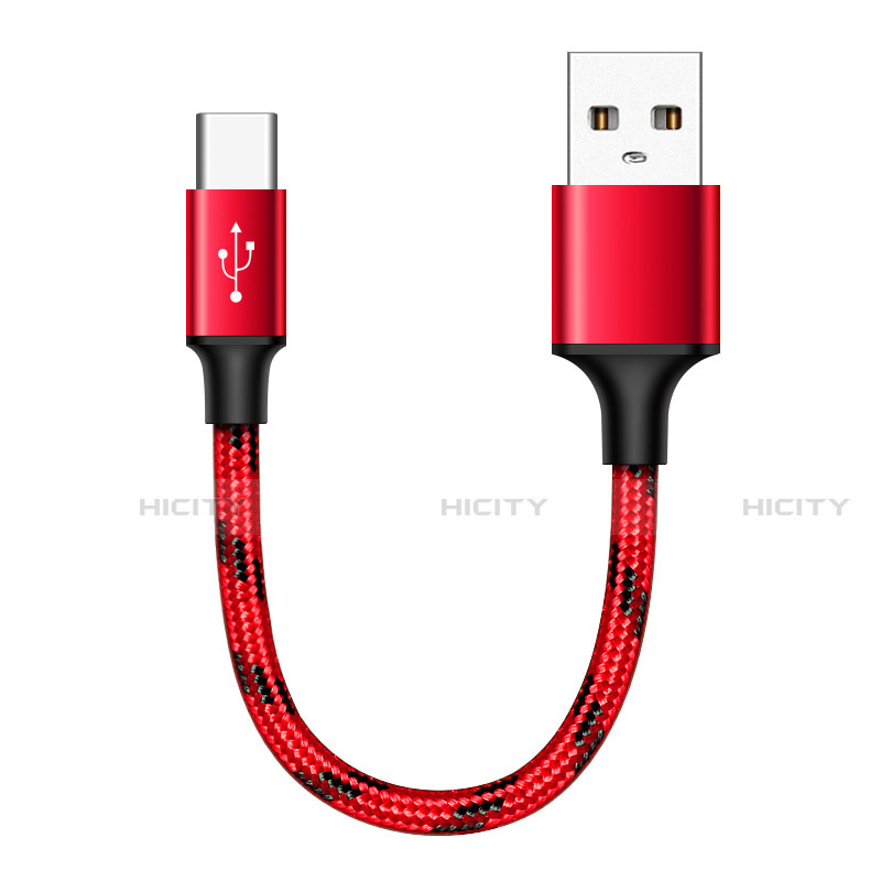 Cable Type-C Android Universal 25cm S04 para Apple iPhone 15 Pro Max Rojo