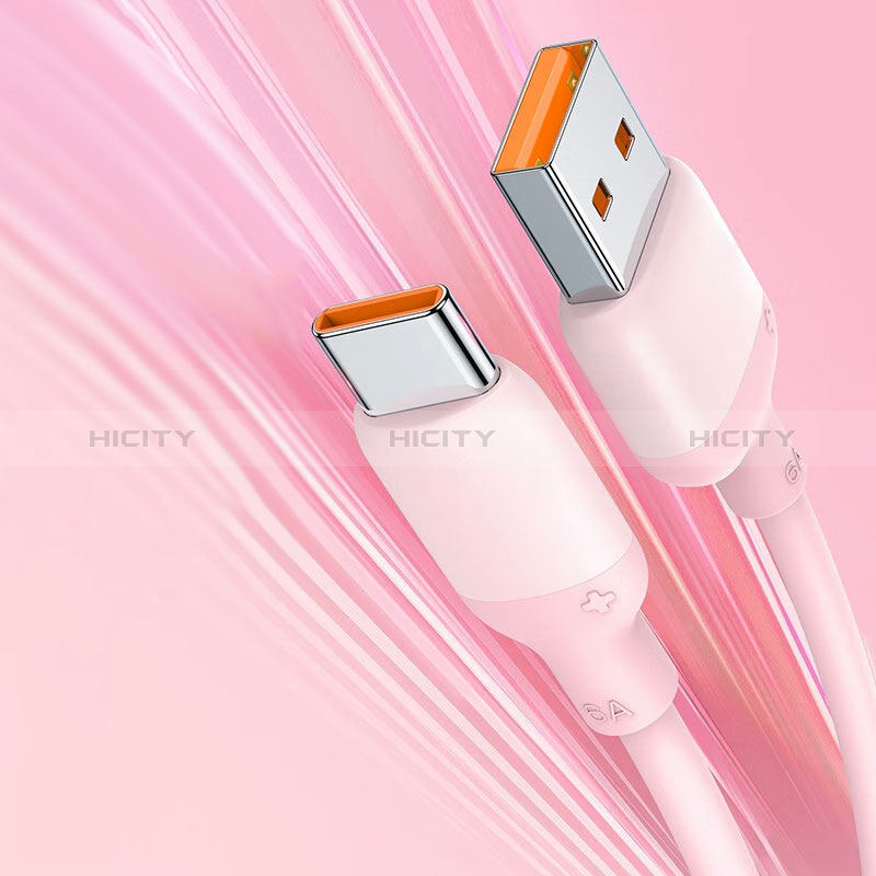 Cable Type-C Android Universal 6A H04 para Apple iPad Pro 11 (2022) Rosa