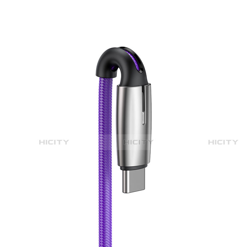 Cable Type-C Android Universal T12 para Apple iPhone 15 Pro Max Morado