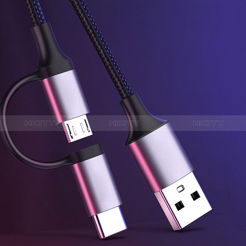 Cable Type-C y Mrico USB Android Universal 3A H01 para Apple iPad Pro 11 (2022) Gris Oscuro