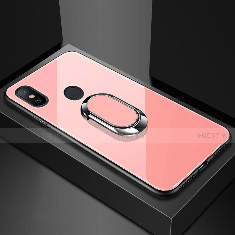 Carcasa Bumper Funda Silicona Espejo con Magnetico Anillo de dedo Soporte A01 para Xiaomi Mi A2 Lite