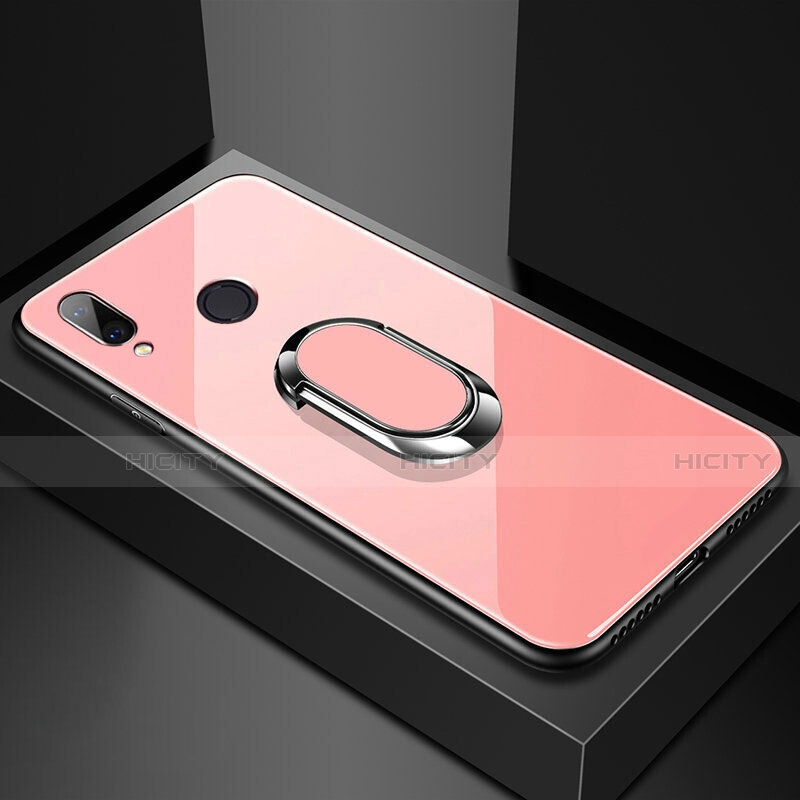 Carcasa Bumper Funda Silicona Espejo con Magnetico Anillo de dedo Soporte para Huawei Nova 3e