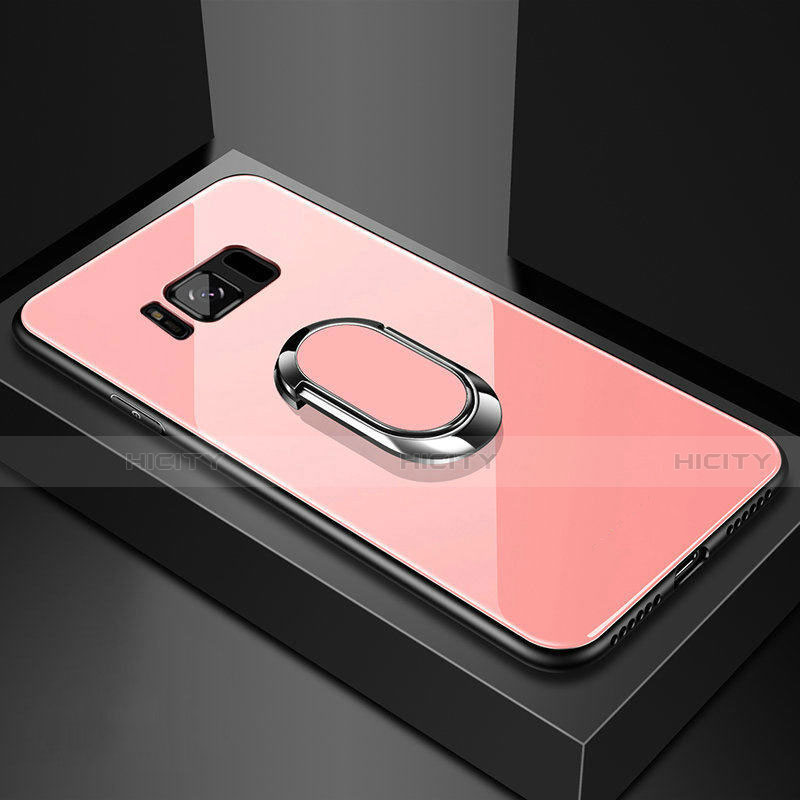 Carcasa Bumper Funda Silicona Espejo con Magnetico Anillo de dedo Soporte para Samsung Galaxy S8 Plus