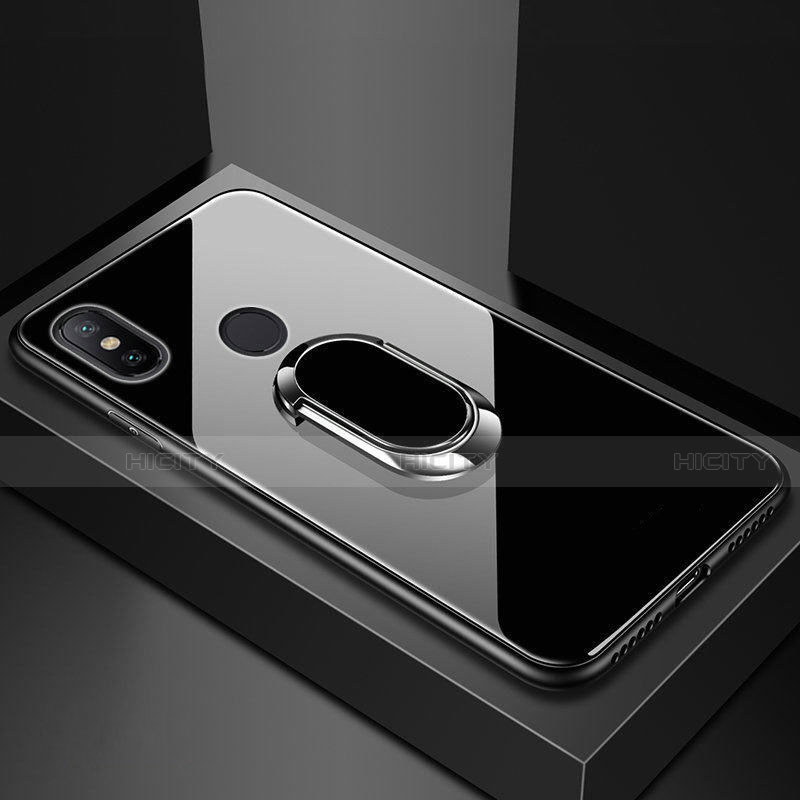 Carcasa Bumper Funda Silicona Espejo con Magnetico Anillo de dedo Soporte para Xiaomi Mi 8