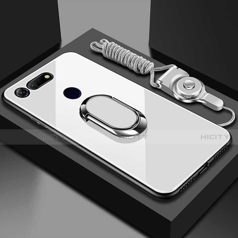 Carcasa Bumper Funda Silicona Espejo con Magnetico Anillo de dedo Soporte T01 para Huawei Honor V20