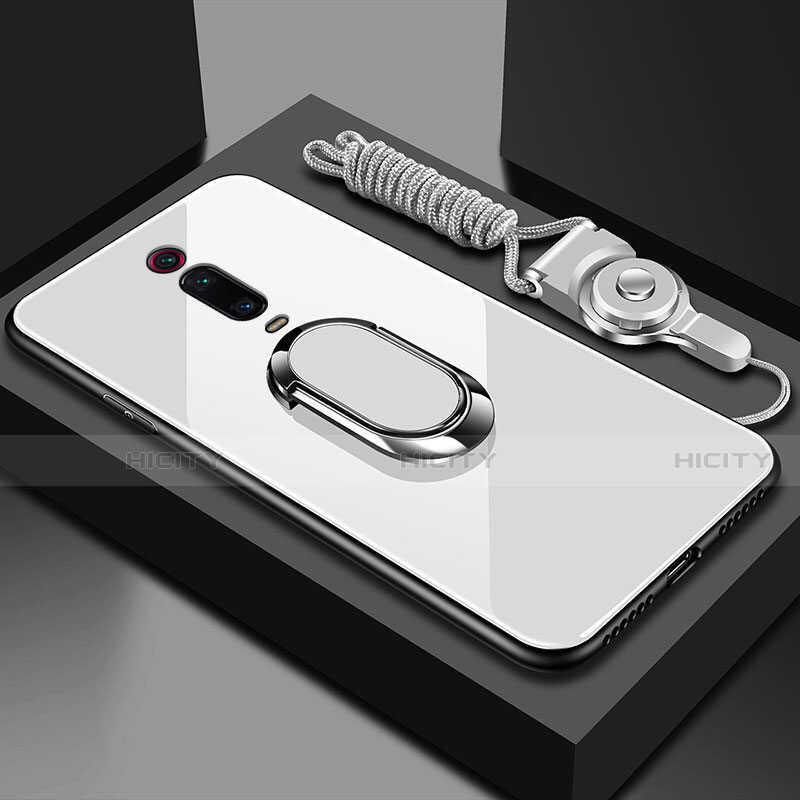 Carcasa Bumper Funda Silicona Espejo con Magnetico Anillo de dedo Soporte T01 para Xiaomi Redmi K20 Pro