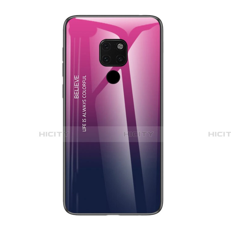 Carcasa Bumper Funda Silicona Espejo Gradiente Arco iris H01 para Huawei Mate 20 X 5G