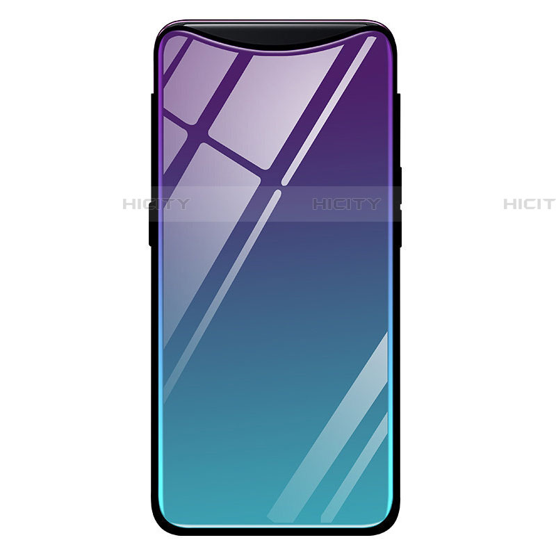 Carcasa Bumper Funda Silicona Espejo Gradiente Arco iris H01 para Oppo Find X