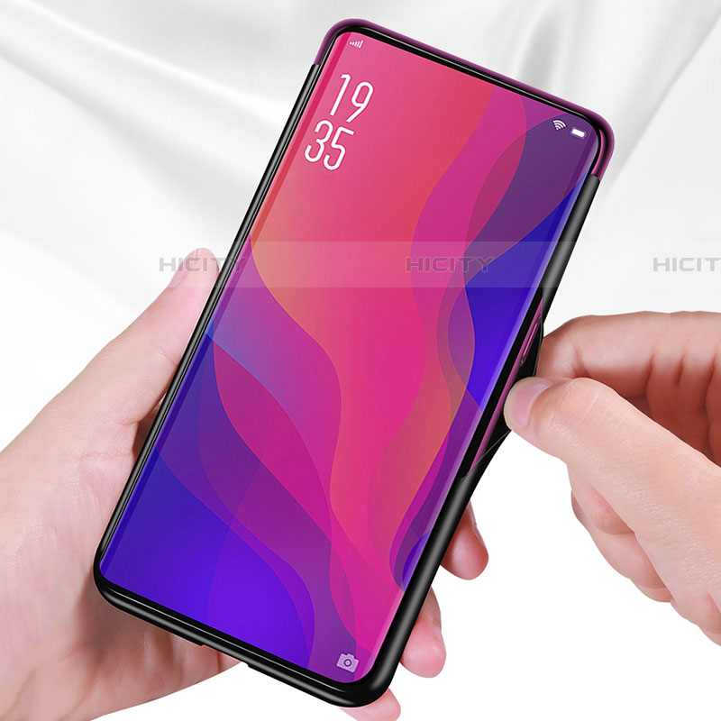 Carcasa Bumper Funda Silicona Espejo Gradiente Arco iris H01 para Oppo Find X