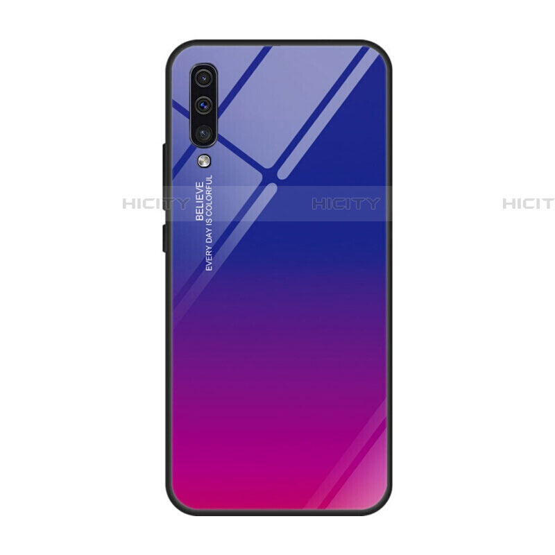 Carcasa Bumper Funda Silicona Espejo Gradiente Arco iris H01 para Samsung Galaxy A70