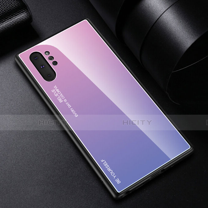 Carcasa Bumper Funda Silicona Espejo Gradiente Arco iris H01 para Samsung Galaxy Note 10 Plus