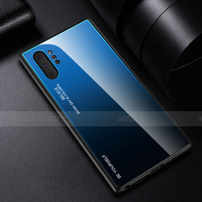 Carcasa Bumper Funda Silicona Espejo Gradiente Arco iris H01 para Samsung Galaxy Note 10 Plus