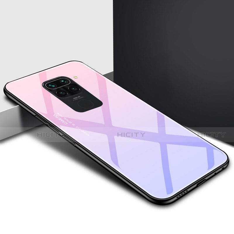 Carcasa Bumper Funda Silicona Espejo Gradiente Arco iris H01 para Xiaomi Redmi 10X 4G Morado