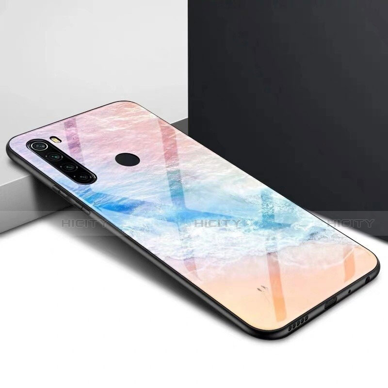 Carcasa Bumper Funda Silicona Espejo Gradiente Arco iris H01 para Xiaomi Redmi Note 8 (2021)