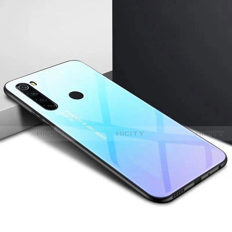 Carcasa Bumper Funda Silicona Espejo Gradiente Arco iris H01 para Xiaomi Redmi Note 8 (2021)