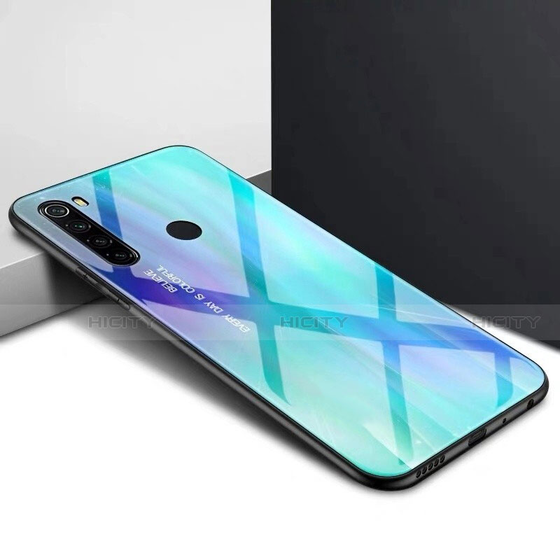 Carcasa Bumper Funda Silicona Espejo Gradiente Arco iris H01 para Xiaomi Redmi Note 8