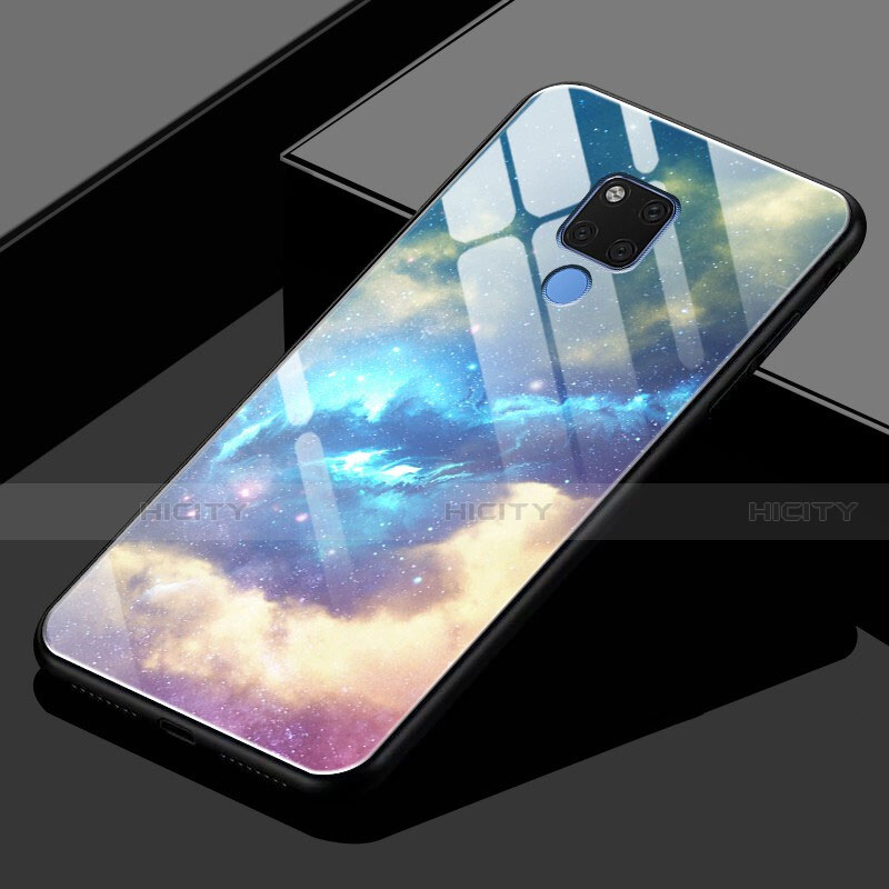 Carcasa Bumper Funda Silicona Espejo Gradiente Arco iris H02 para Huawei Mate 20 X 5G