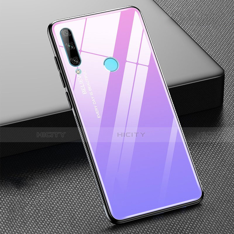 Carcasa Bumper Funda Silicona Espejo Gradiente Arco iris H02 para Huawei P Smart+ Plus (2019) Morado