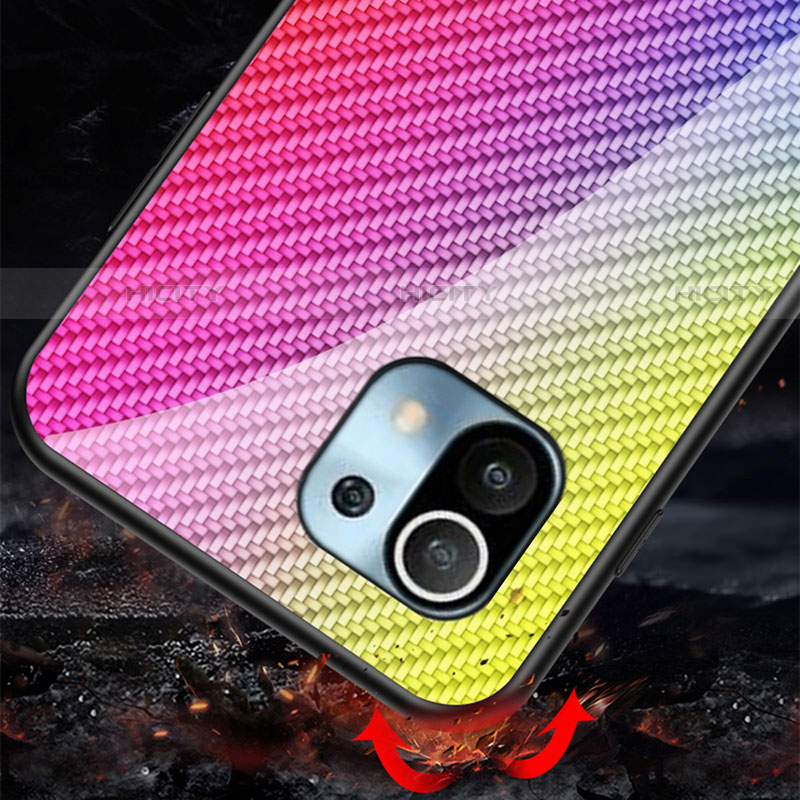 Carcasa Bumper Funda Silicona Espejo Gradiente Arco iris H03 para Xiaomi Mi 11 Lite 4G