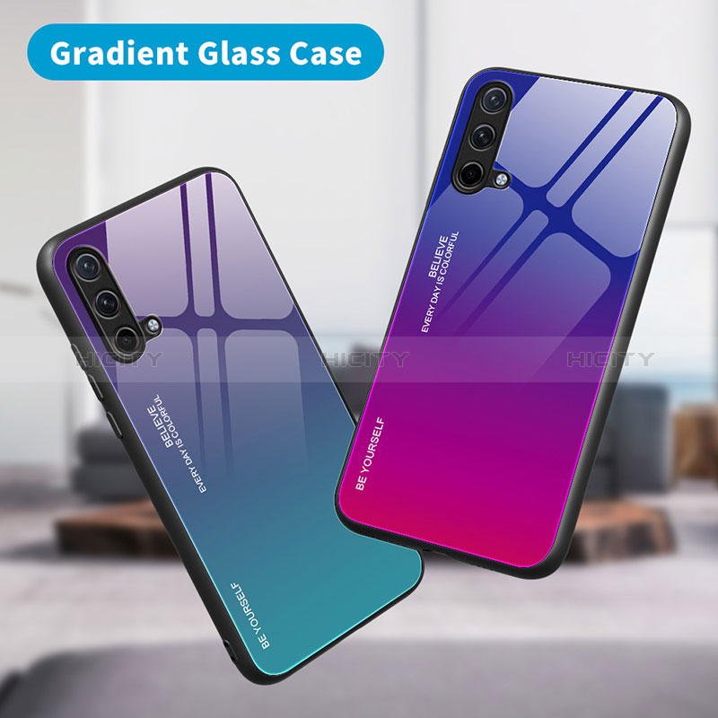 Carcasa Bumper Funda Silicona Espejo Gradiente Arco iris JM1 para OnePlus Nord CE 5G