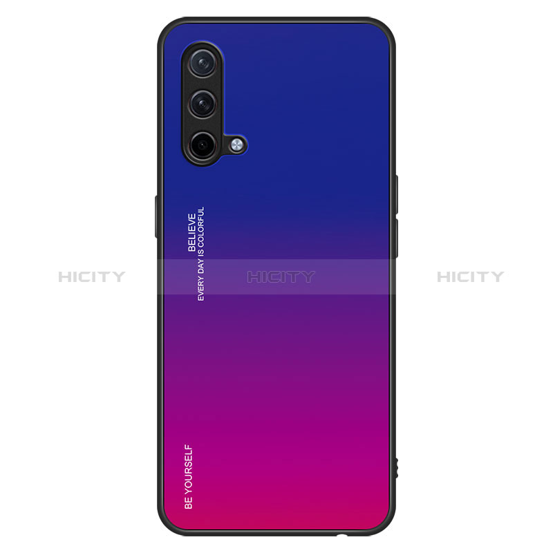 Carcasa Bumper Funda Silicona Espejo Gradiente Arco iris JM1 para OnePlus Nord CE 5G