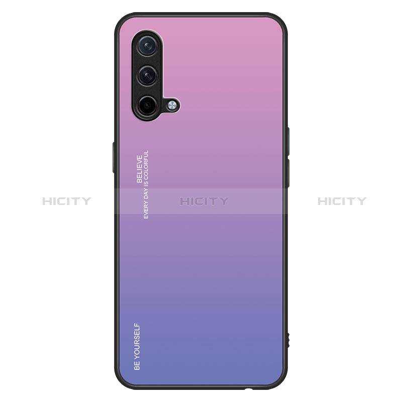 Carcasa Bumper Funda Silicona Espejo Gradiente Arco iris JM1 para OnePlus Nord CE 5G