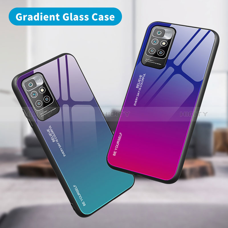 Carcasa Bumper Funda Silicona Espejo Gradiente Arco iris JM1 para Xiaomi Redmi Note 11 4G (2021)