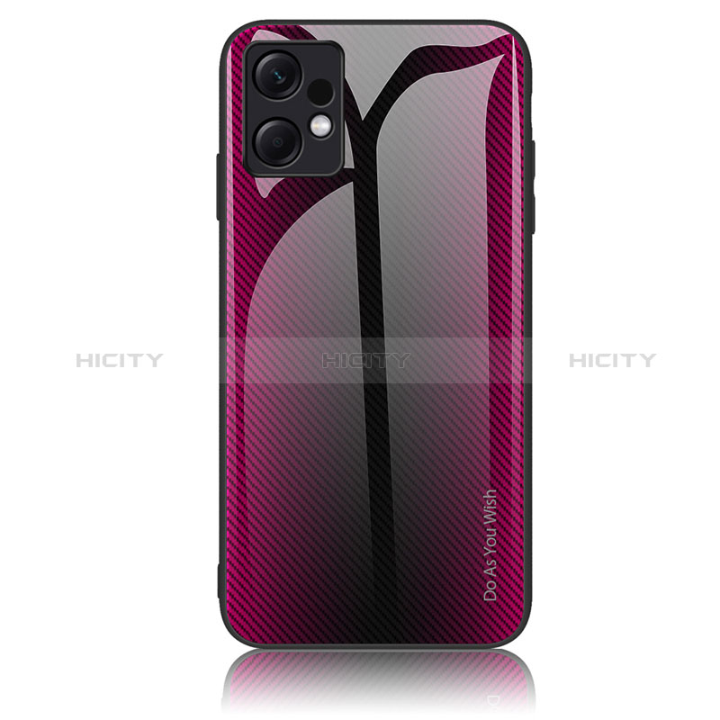 Carcasa Bumper Funda Silicona Espejo Gradiente Arco iris JM1 para Xiaomi Redmi Note 12 4G Rosa Roja