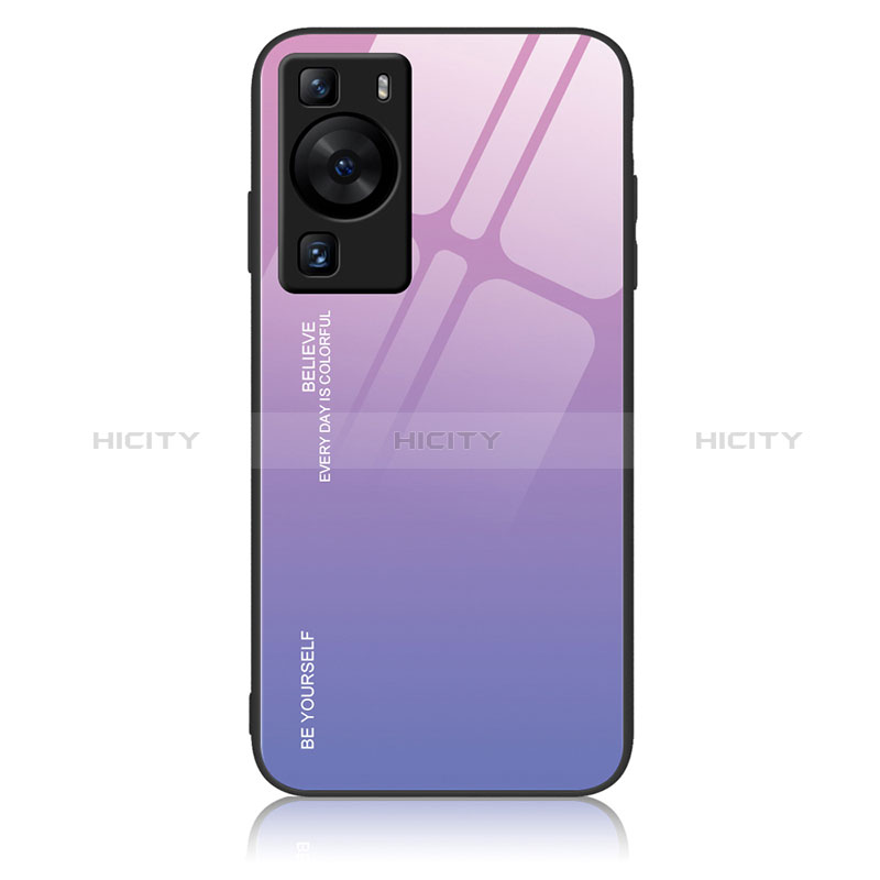 Carcasa Bumper Funda Silicona Espejo Gradiente Arco iris JM2 para Huawei P60 Pro