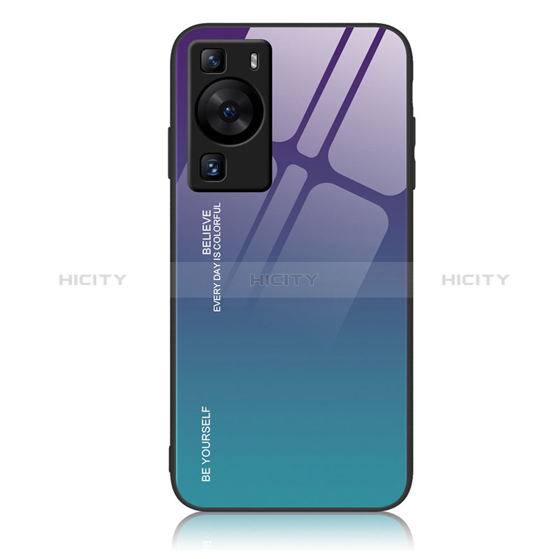 Carcasa Bumper Funda Silicona Espejo Gradiente Arco iris JM2 para Huawei P60 Pro