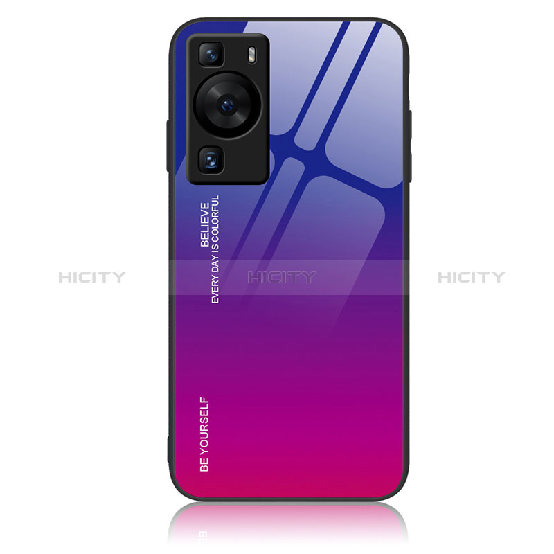 Carcasa Bumper Funda Silicona Espejo Gradiente Arco iris JM2 para Huawei P60 Pro