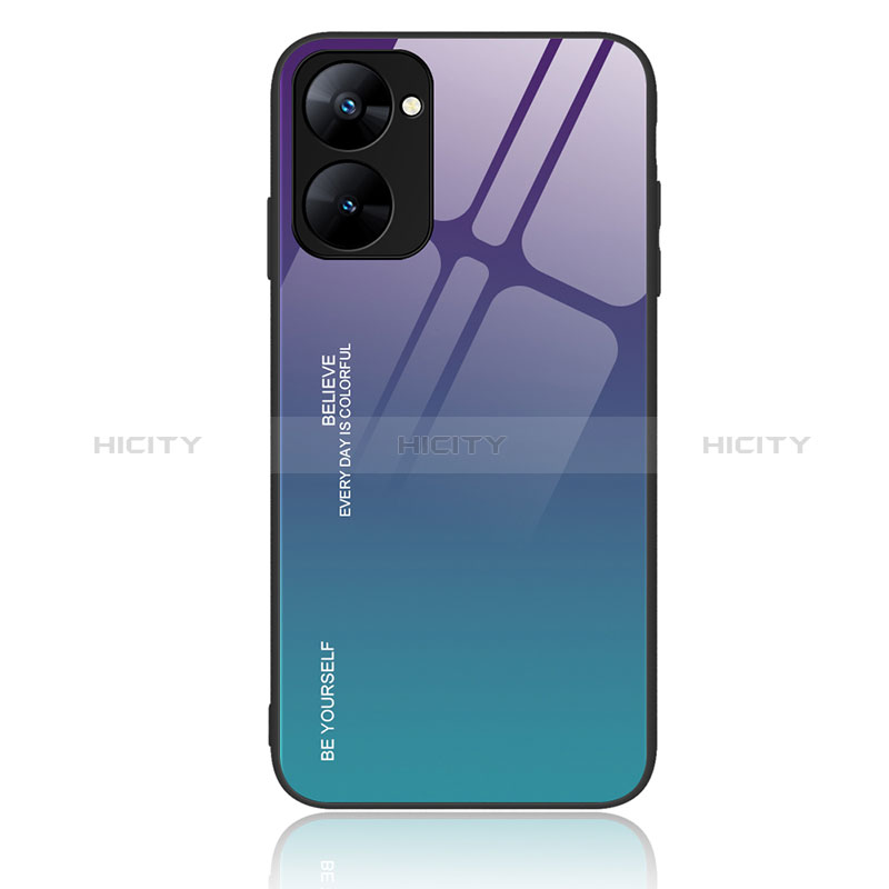 Carcasa Bumper Funda Silicona Espejo Gradiente Arco iris JM2 para Realme 10S 5G