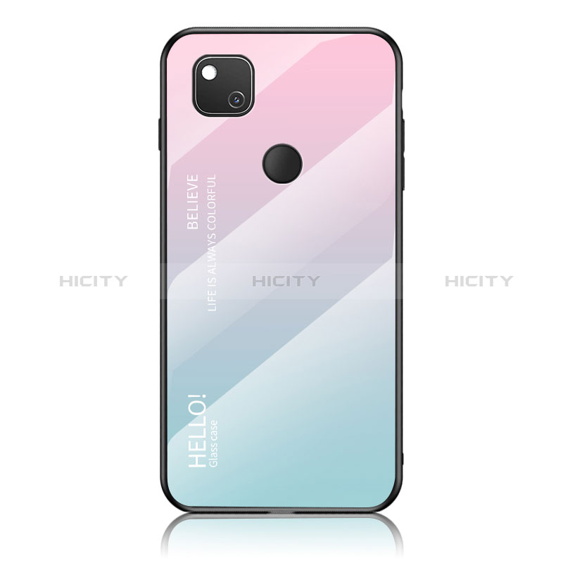 Carcasa Bumper Funda Silicona Espejo Gradiente Arco iris LS1 para Google Pixel 4a