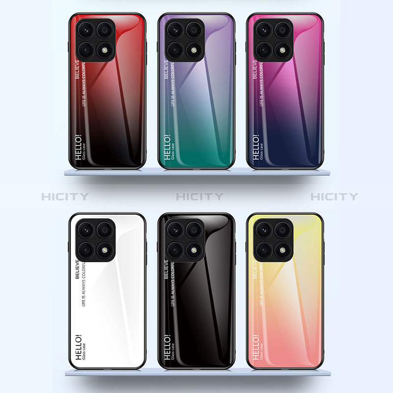 Carcasa Bumper Funda Silicona Espejo Gradiente Arco iris LS1 para Huawei Honor X8a 5G