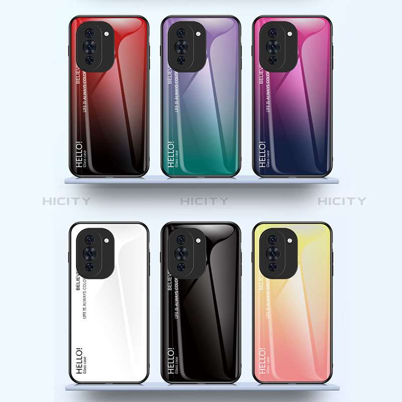 Carcasa Bumper Funda Silicona Espejo Gradiente Arco iris LS1 para Huawei Nova 10 Pro