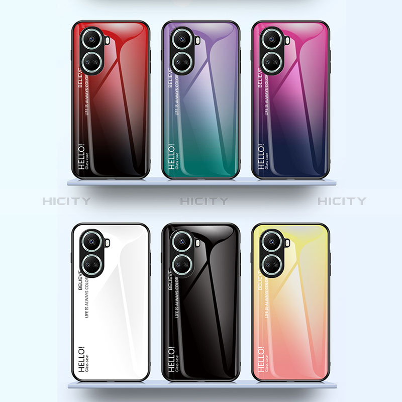 Carcasa Bumper Funda Silicona Espejo Gradiente Arco iris LS1 para Huawei Nova 10 SE