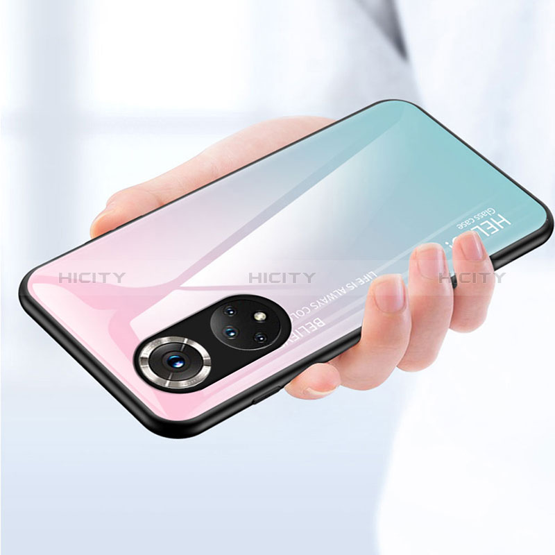 Carcasa Bumper Funda Silicona Espejo Gradiente Arco iris LS1 para Huawei Nova 9