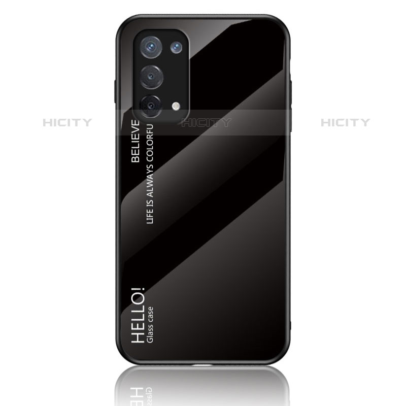 Carcasa Bumper Funda Silicona Espejo Gradiente Arco iris LS1 para OnePlus Nord N200 5G Negro