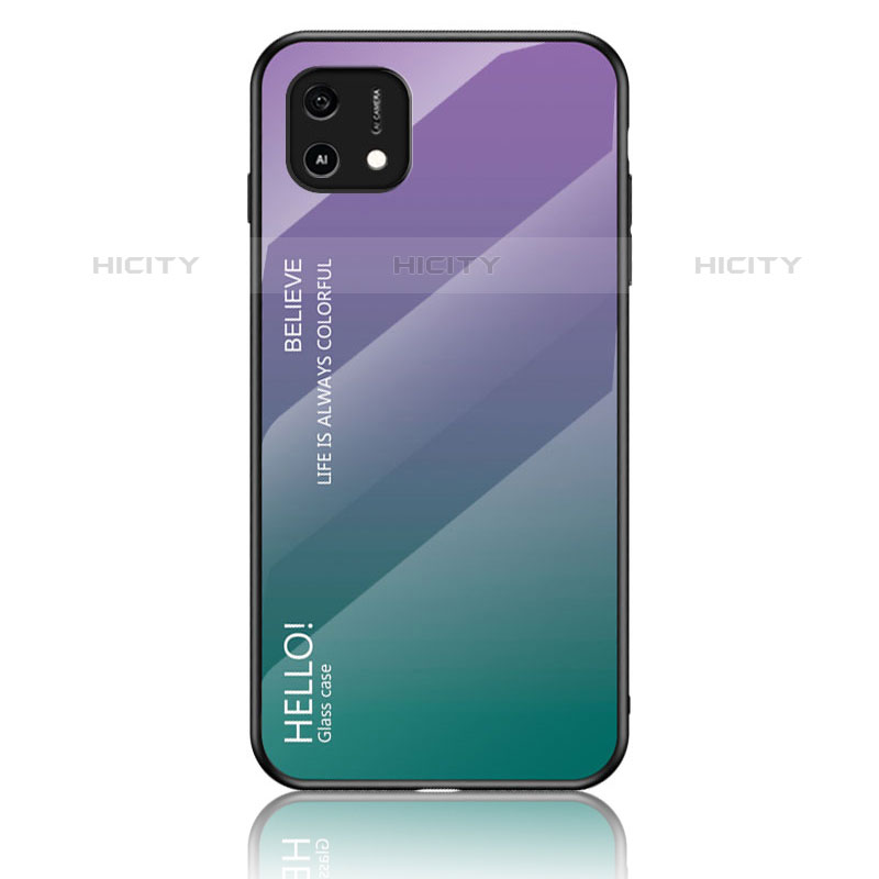 Carcasa Bumper Funda Silicona Espejo Gradiente Arco iris LS1 para Oppo A16e