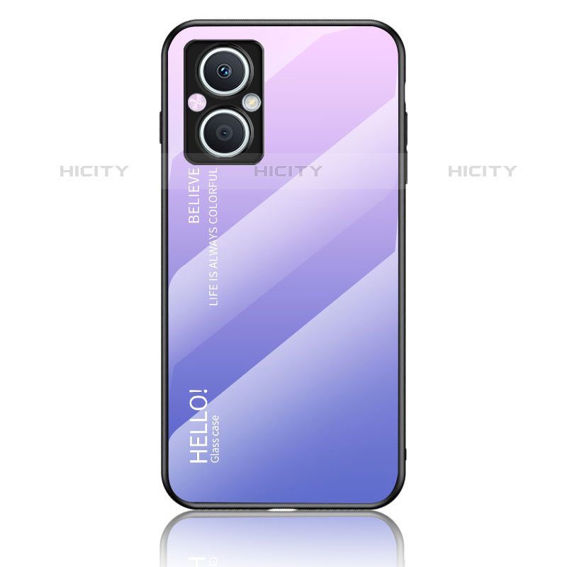 Carcasa Bumper Funda Silicona Espejo Gradiente Arco iris LS1 para Oppo F21 Pro 5G