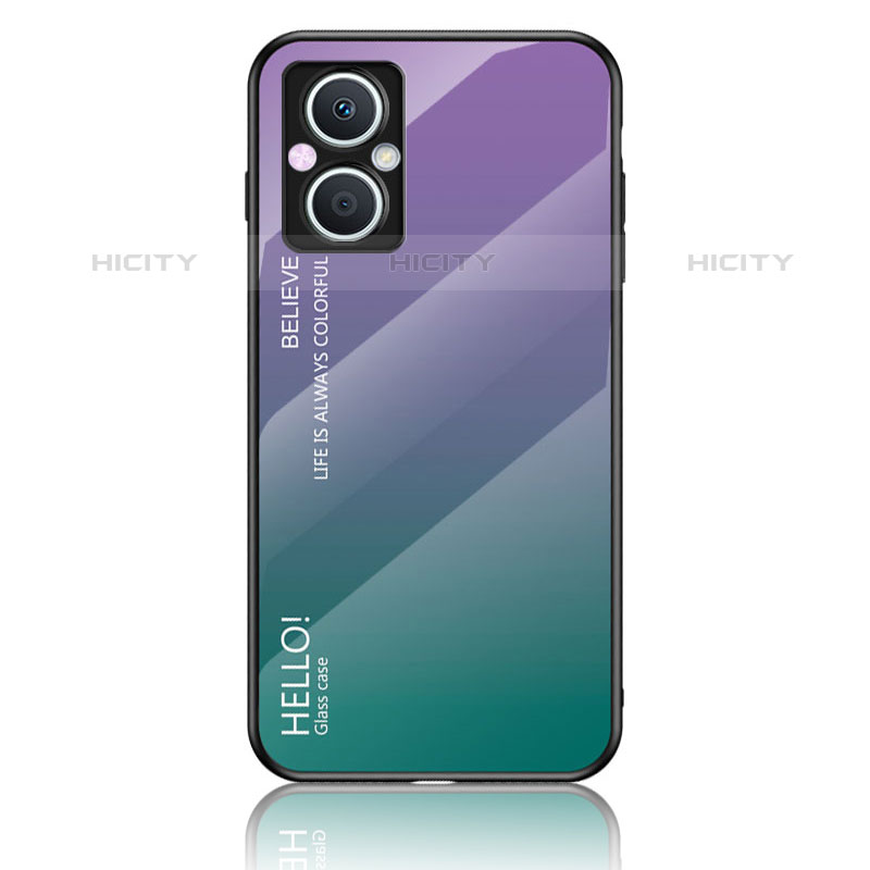 Carcasa Bumper Funda Silicona Espejo Gradiente Arco iris LS1 para Oppo F21 Pro 5G